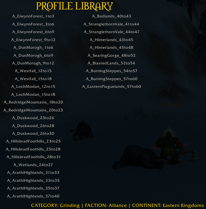 WoW Bot Profiles for Alliance